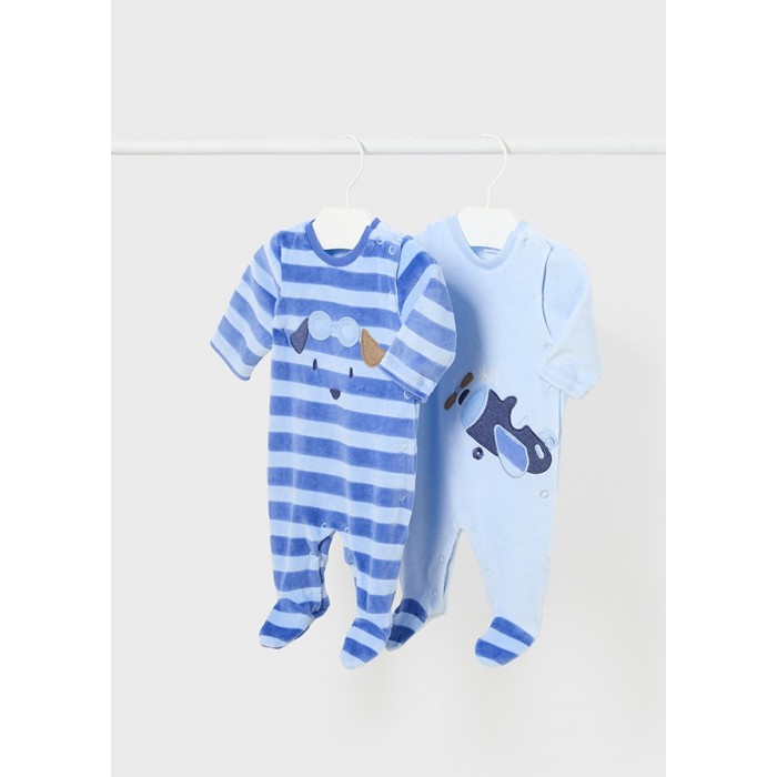 Pyjamas (2) en velours bleu Mayoral 