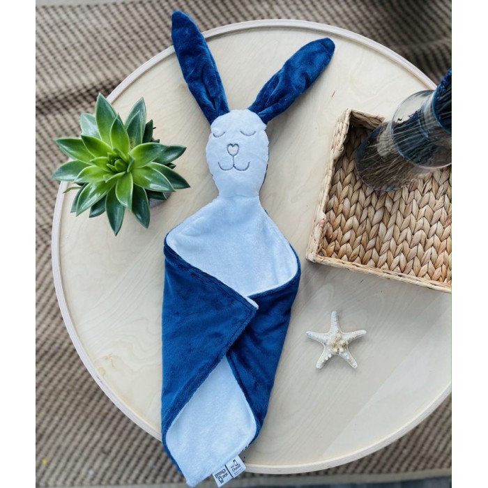 Toutou doudou lapin bleu Mme Bleuette (prévente)
